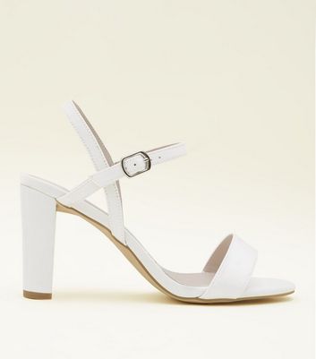 Wide Fit Off White Satin Heeled Wedding 