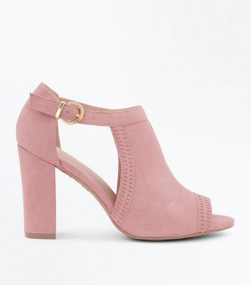 Pink Comfort Flex Cut Out Peep Toe Heels New Look