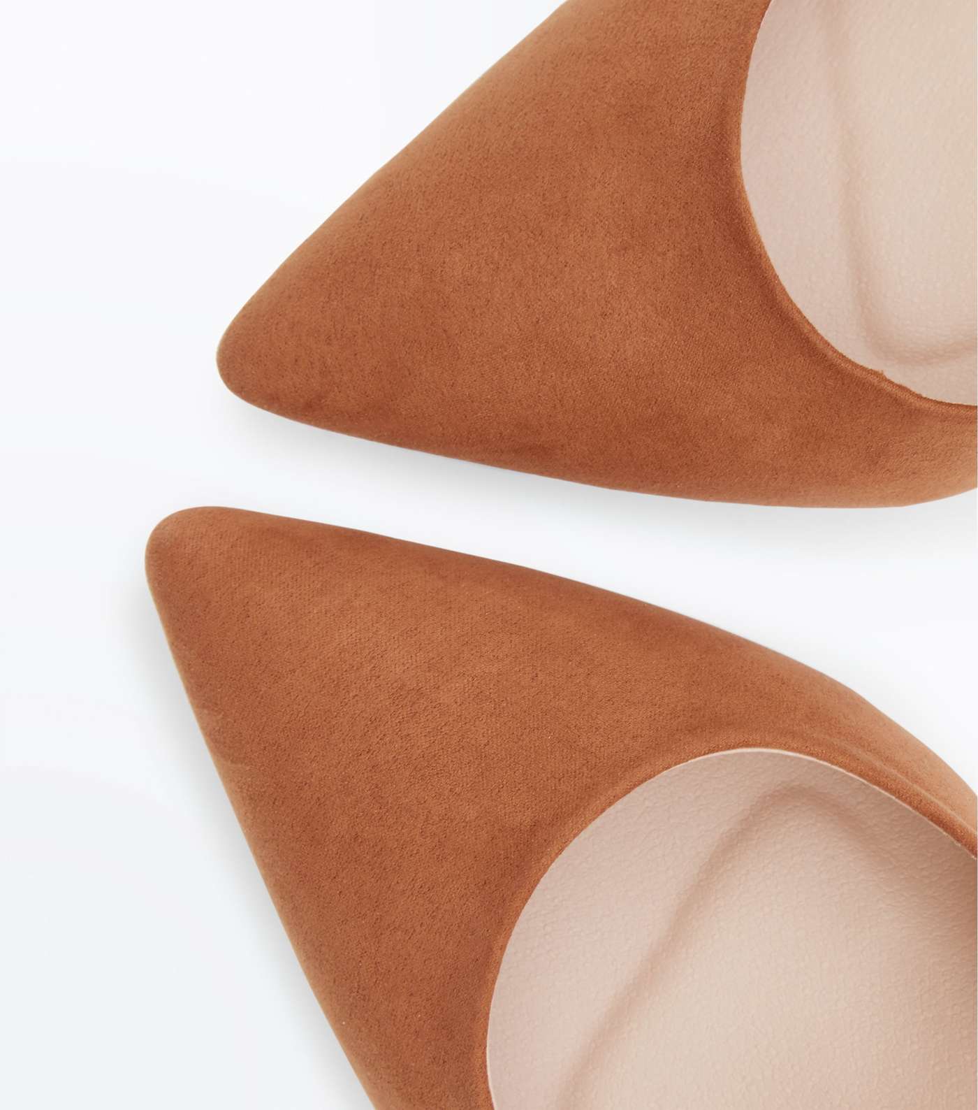 Wide Fit Tan Suedette Pointed Court Shoes Image 4