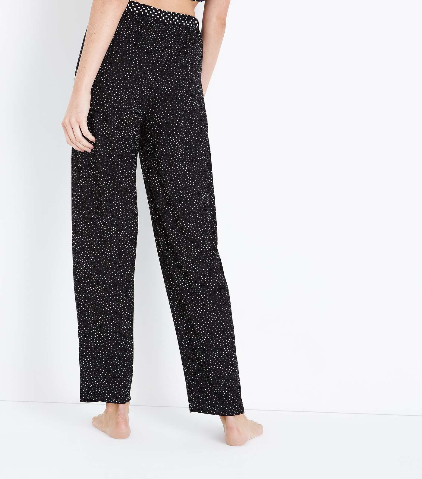 Black Spot Print Pyjama Trousers Image 3