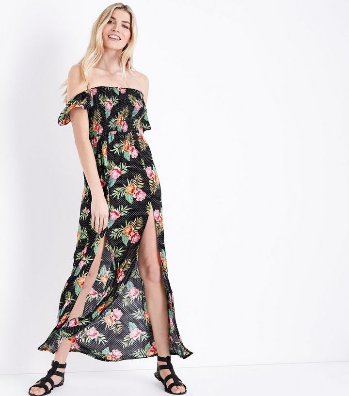 Robe De Plage Noire à Imprimé Floral Et à Pois Ajouter à La Wishlist Supprimer De La Wishlist