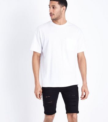 white ripped shorts mens