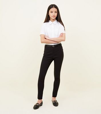 Girls School Trousers Black slim fit straight leg College Office Work Wear   eBay