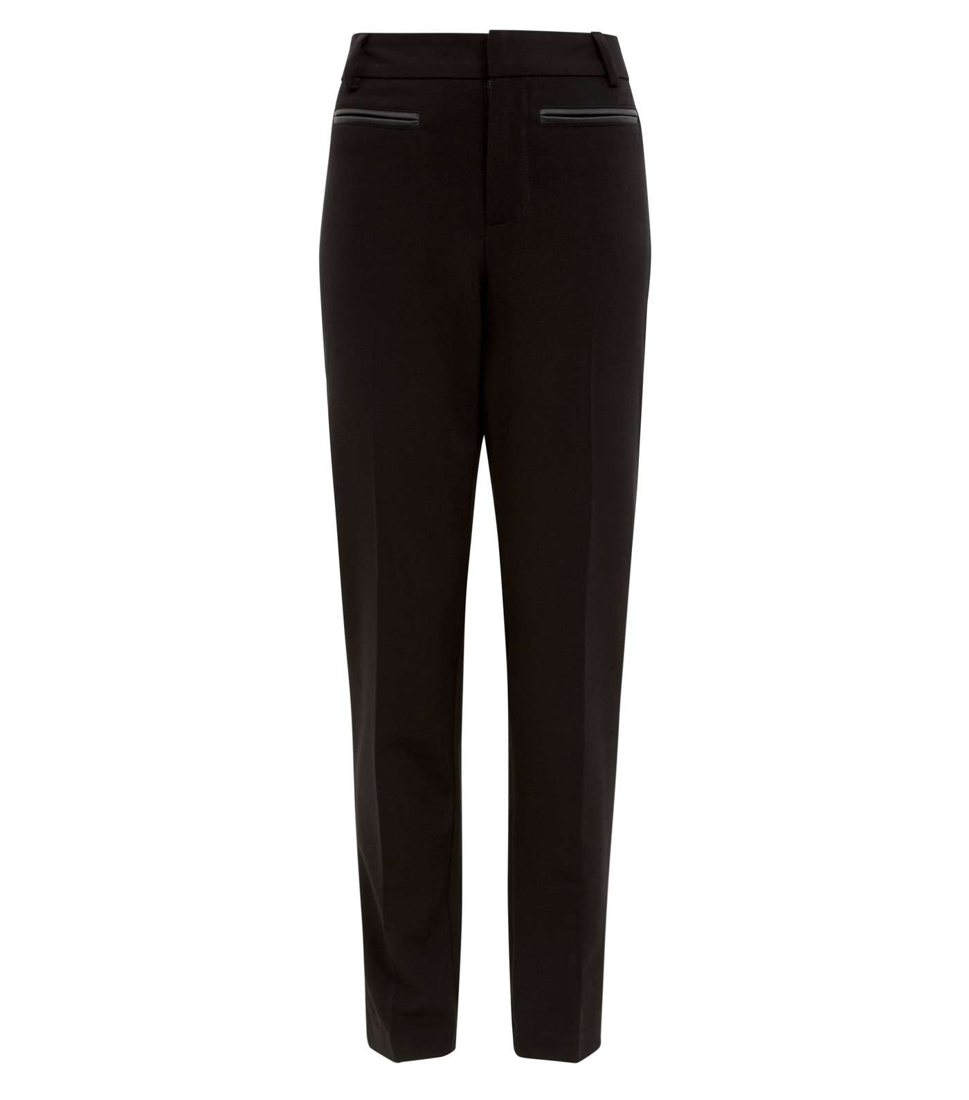 Girls Black Leather-Look Trim School Trousers Image 4