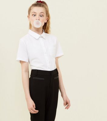 new look girls black trousers