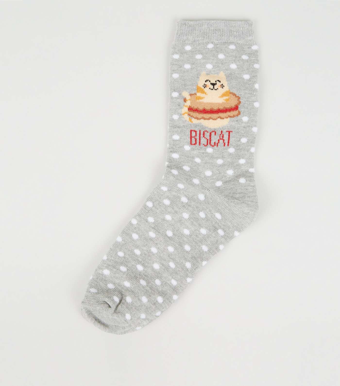 Grey Biscat Slogan Socks