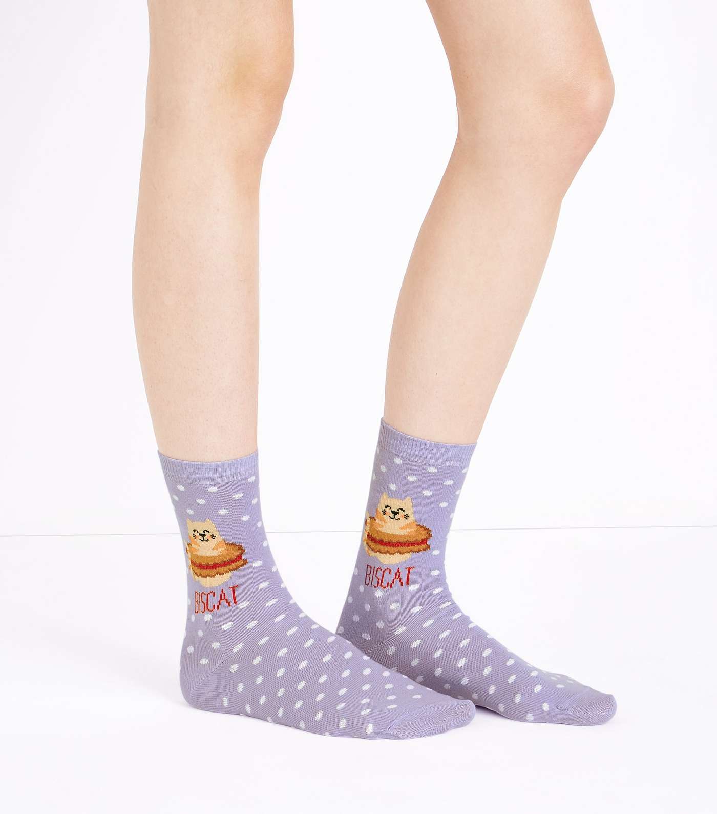 Lilac Biscat Slogan Socks Image 2