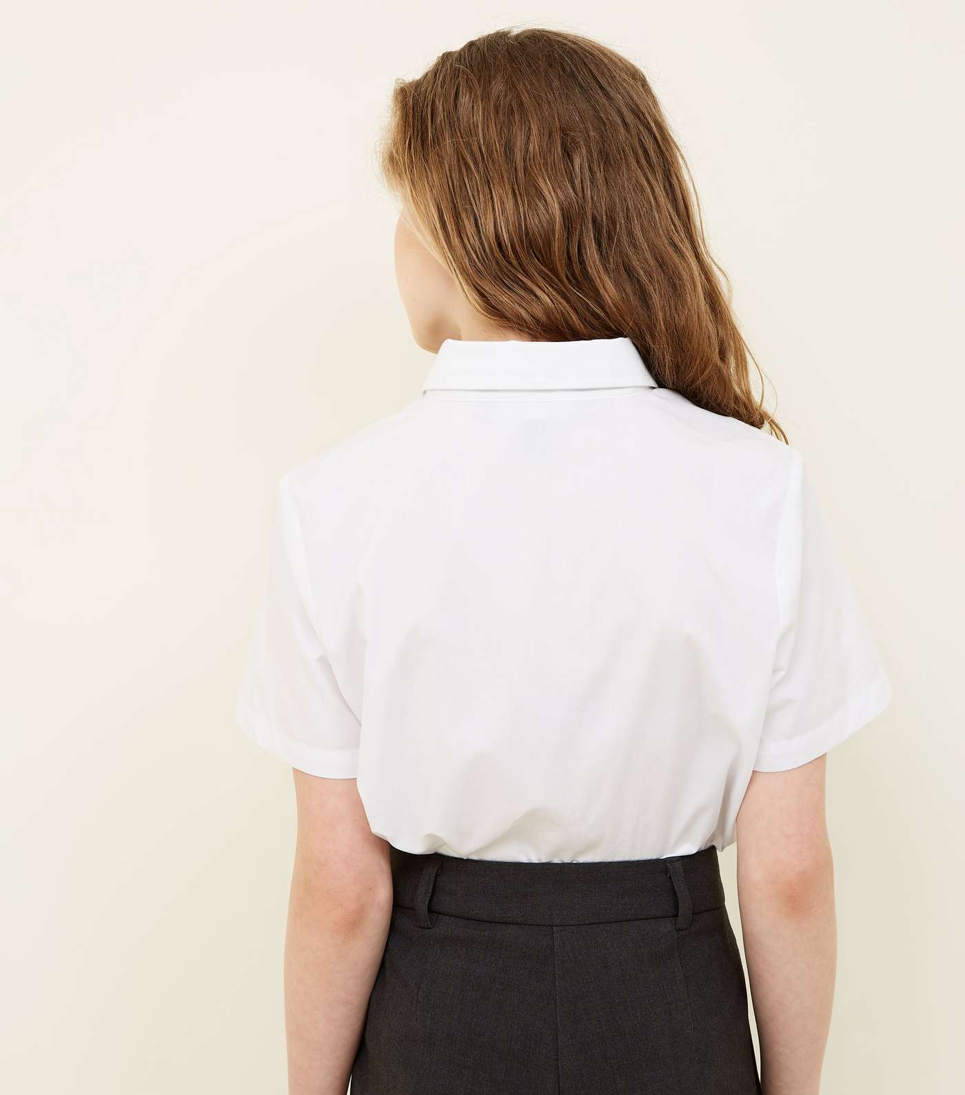 Girls 2 Pack White Short Sleeve School Shirts Image 3
