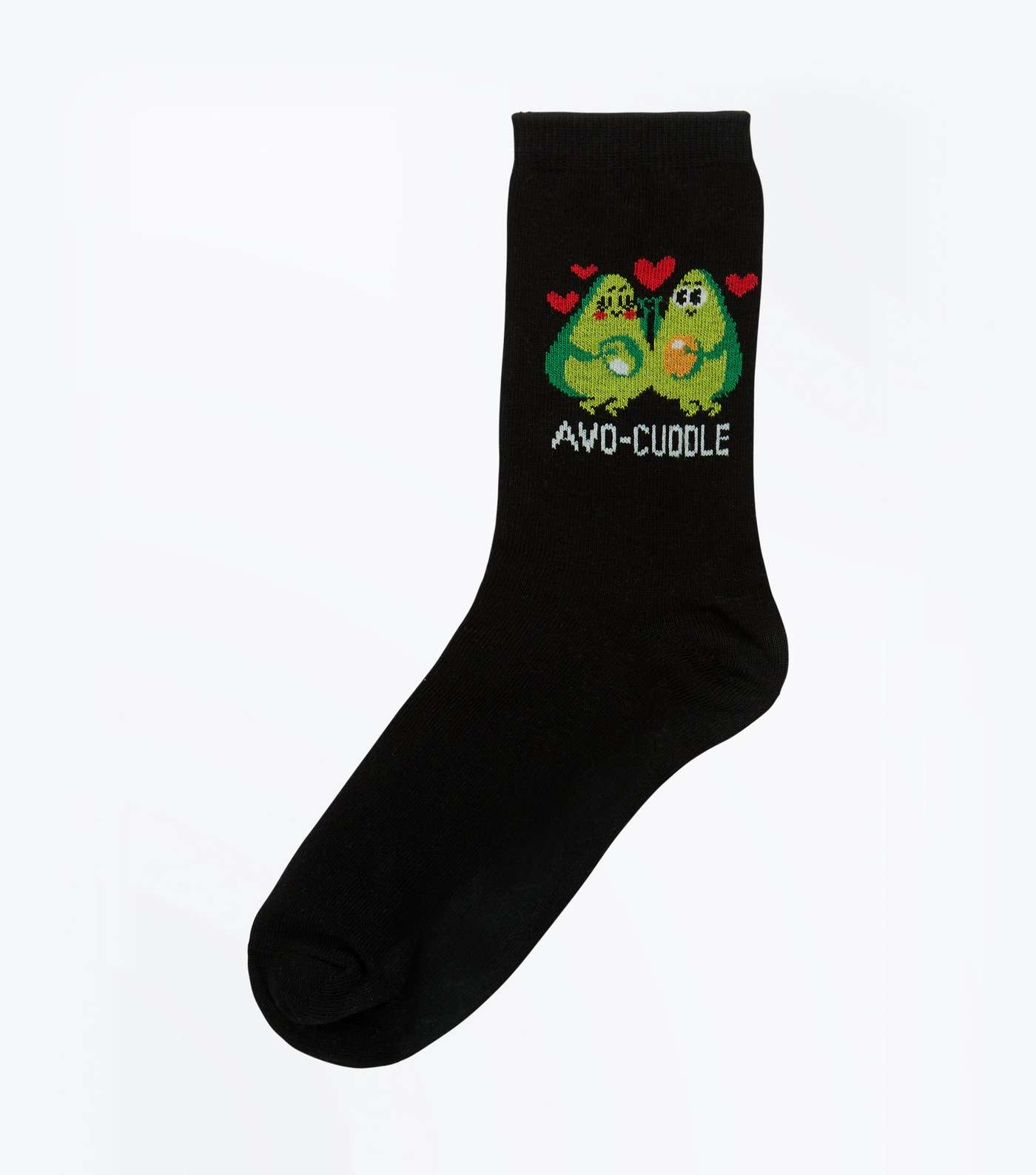 Black Avo-Cuddle Slogan Socks