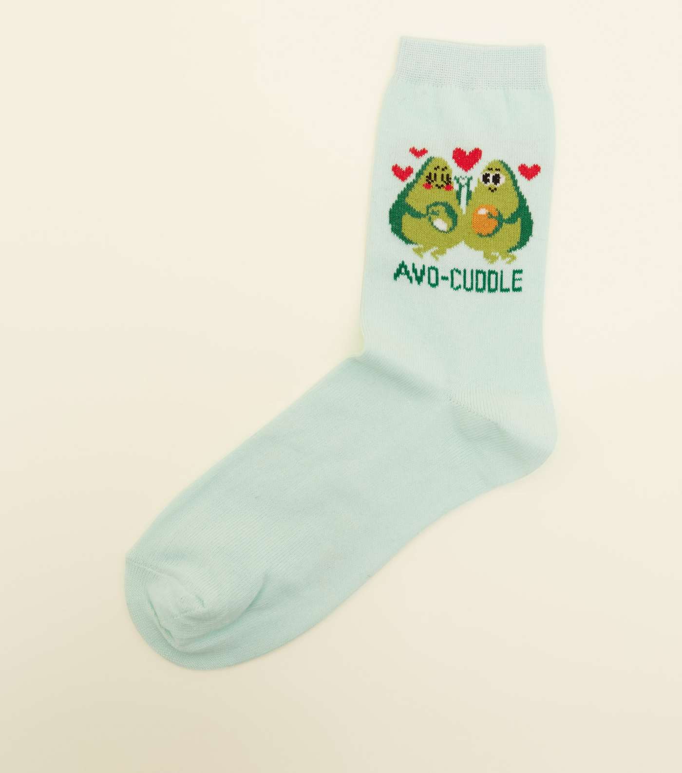 Mint Green Avo-Cuddle Slogan Socks