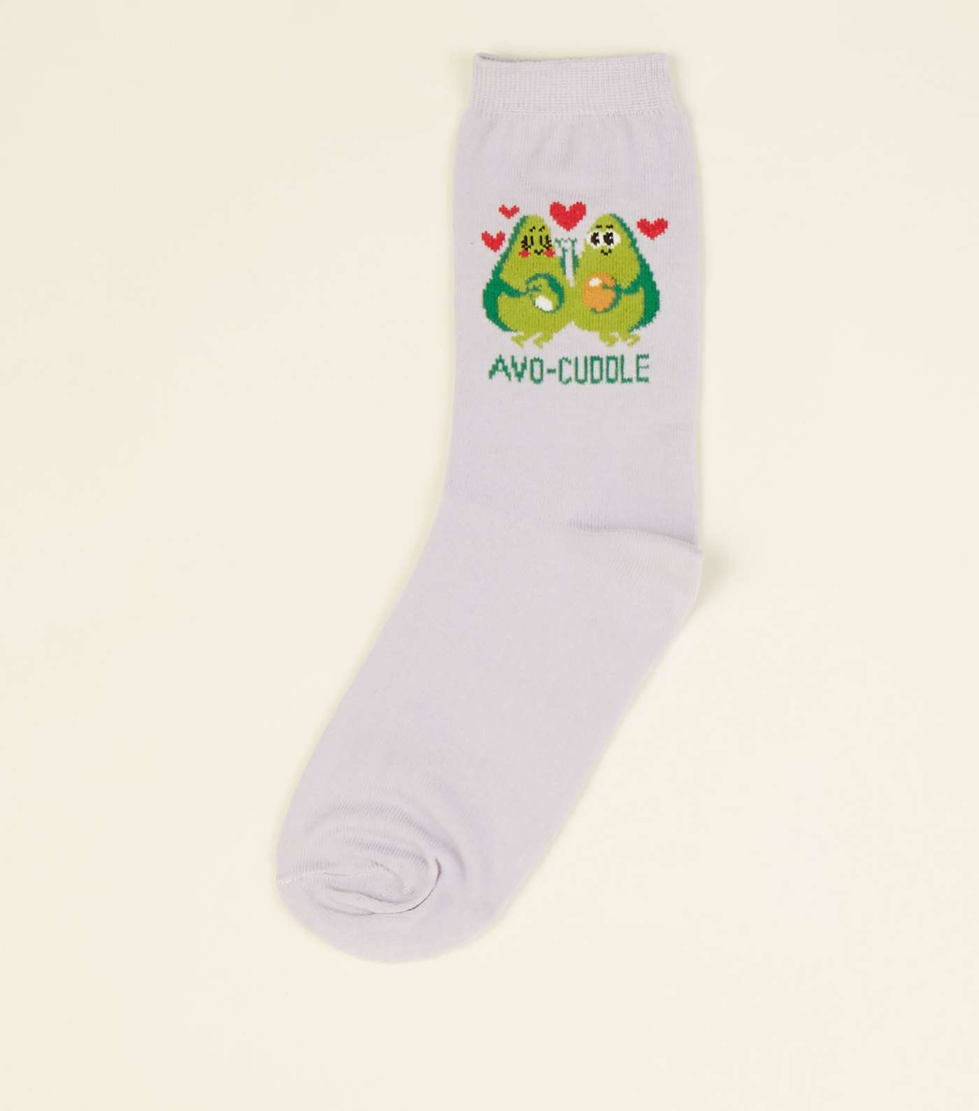 Lilac Avo-Cuddle Slogan Socks