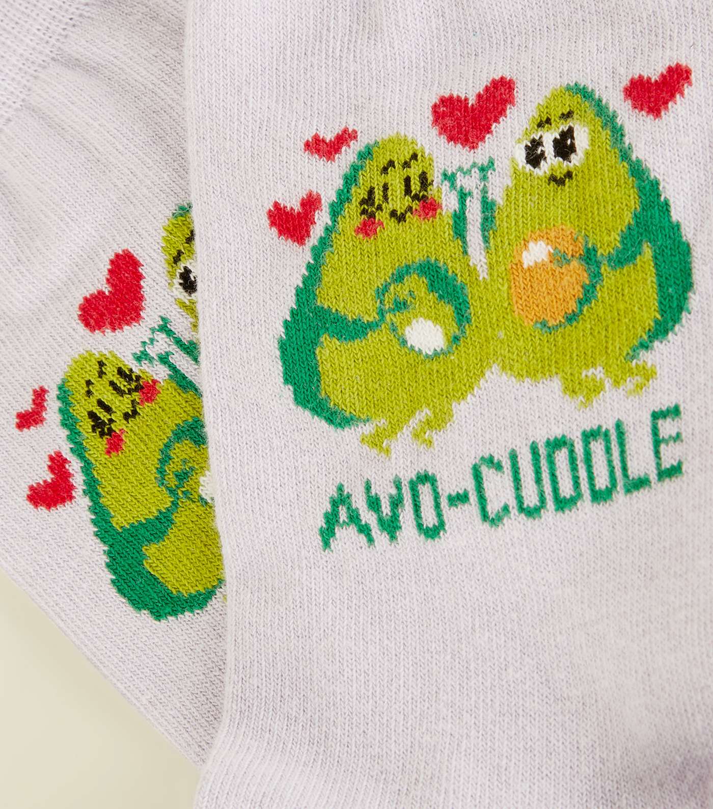 Lilac Avo-Cuddle Slogan Socks Image 3