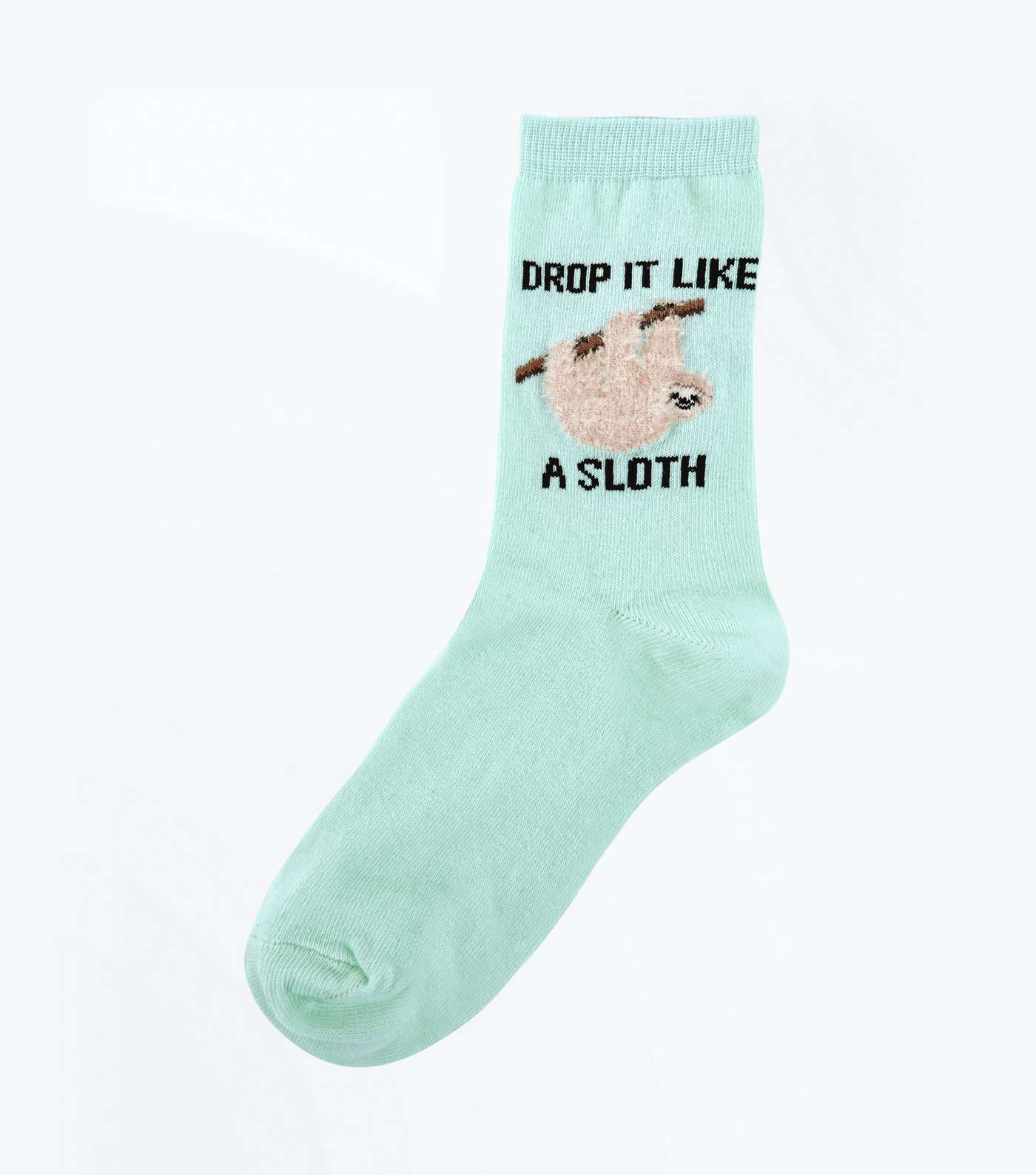 Mint Green Drop It Like A Sloth Socks