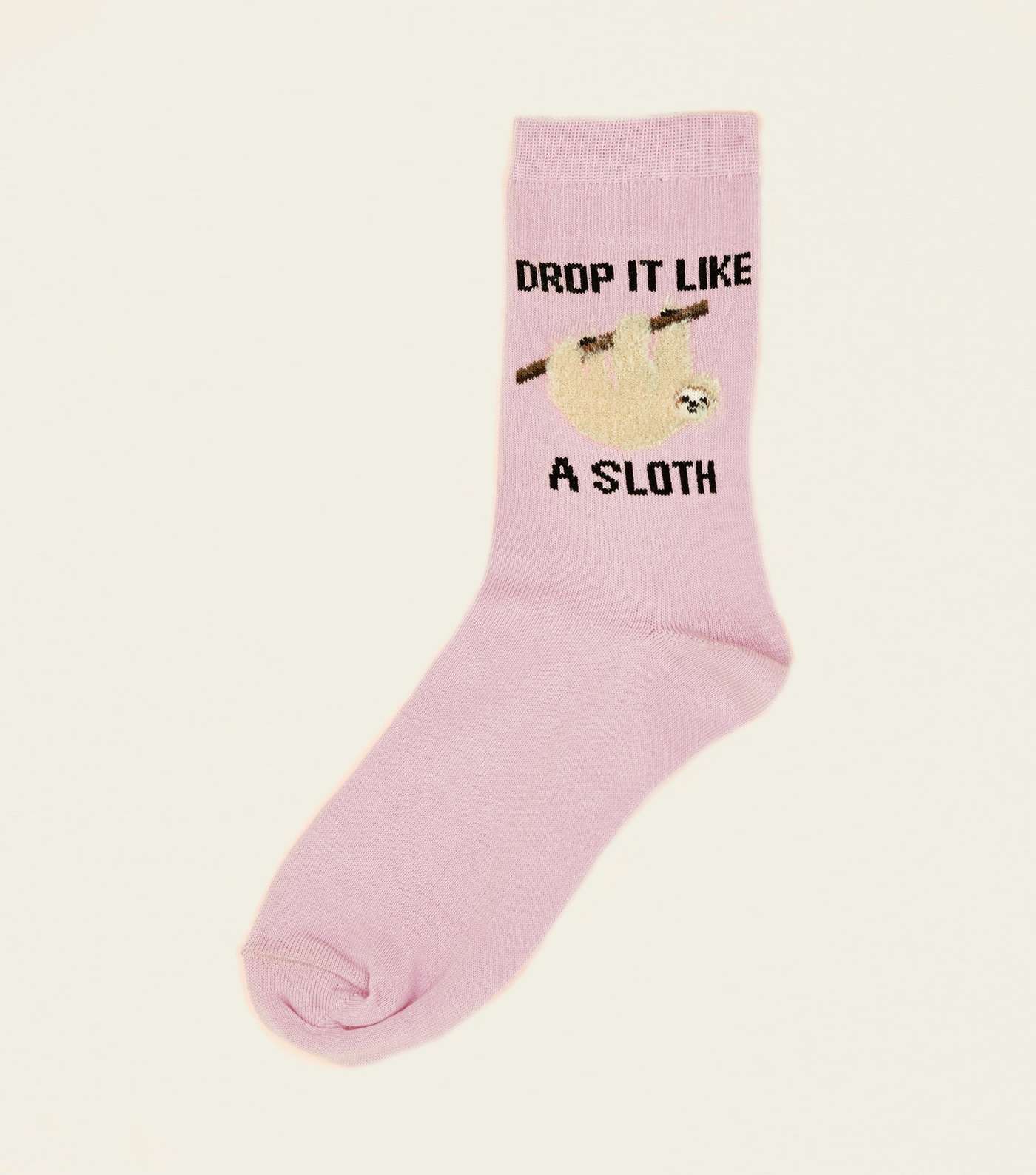Pink Drop It Like A Sloth Slogan Socks