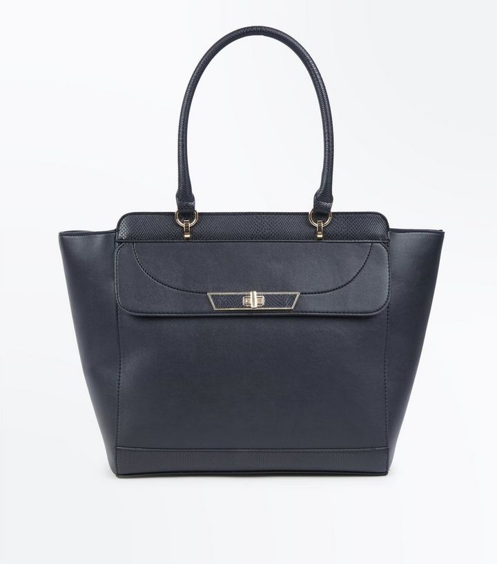 Black Twist Lock Tote Bag Add To Saved Items Remove From