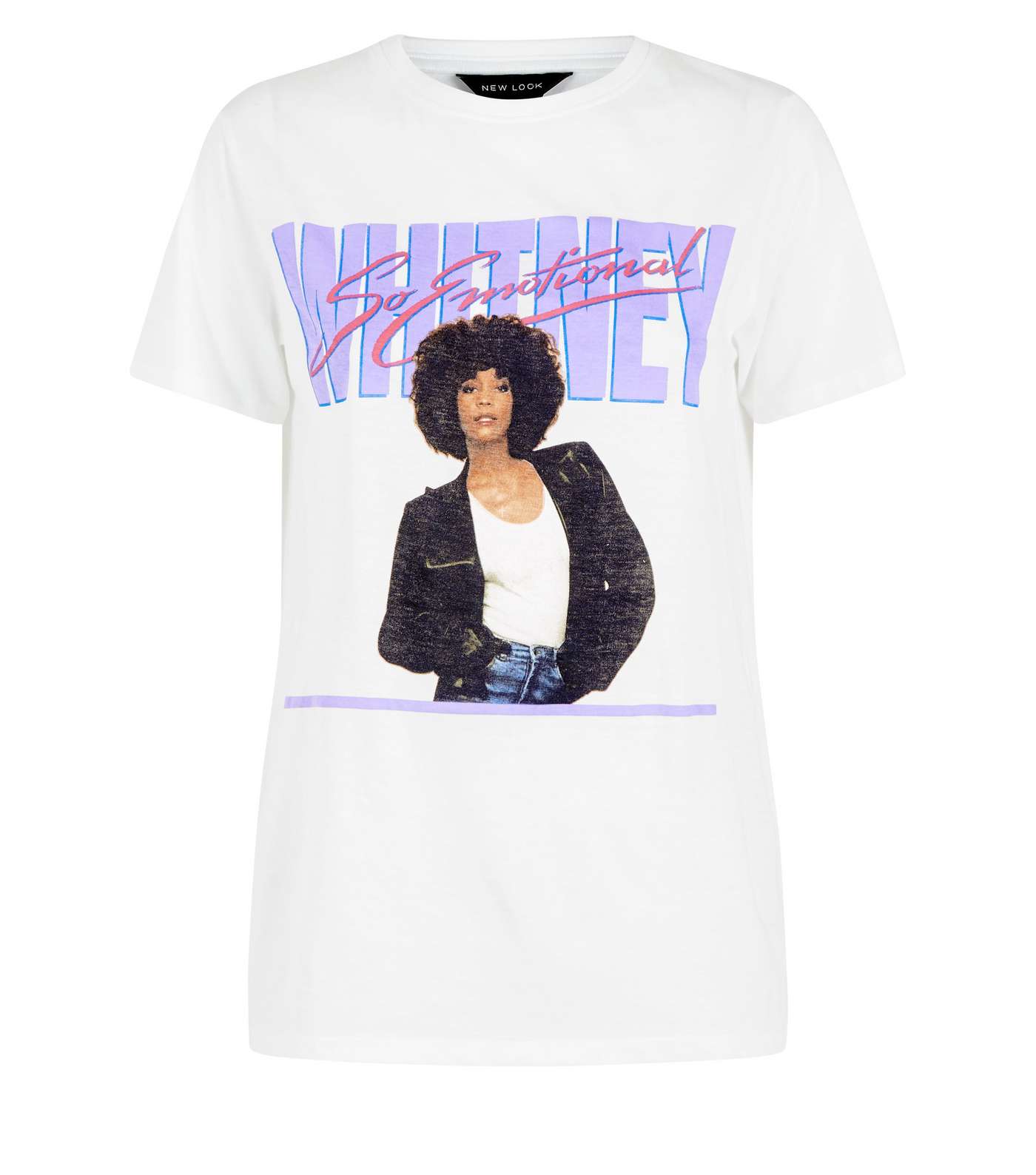 White 80's Whitney Houston T-Shirt Image 4