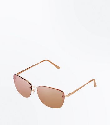 rose gold rimless sunglasses