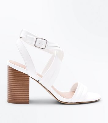new look white block heels