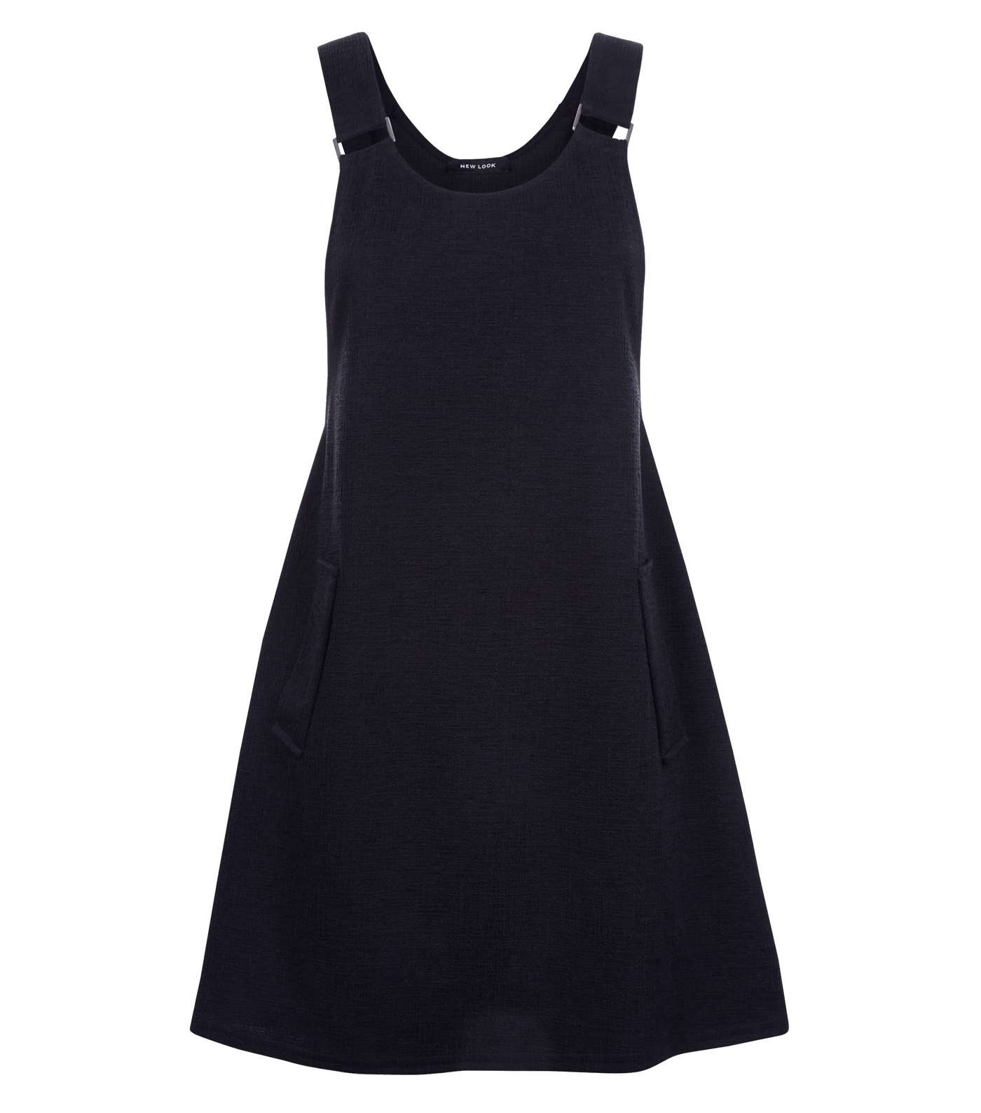 Black Crosshatch Pinafore Dress Image 4