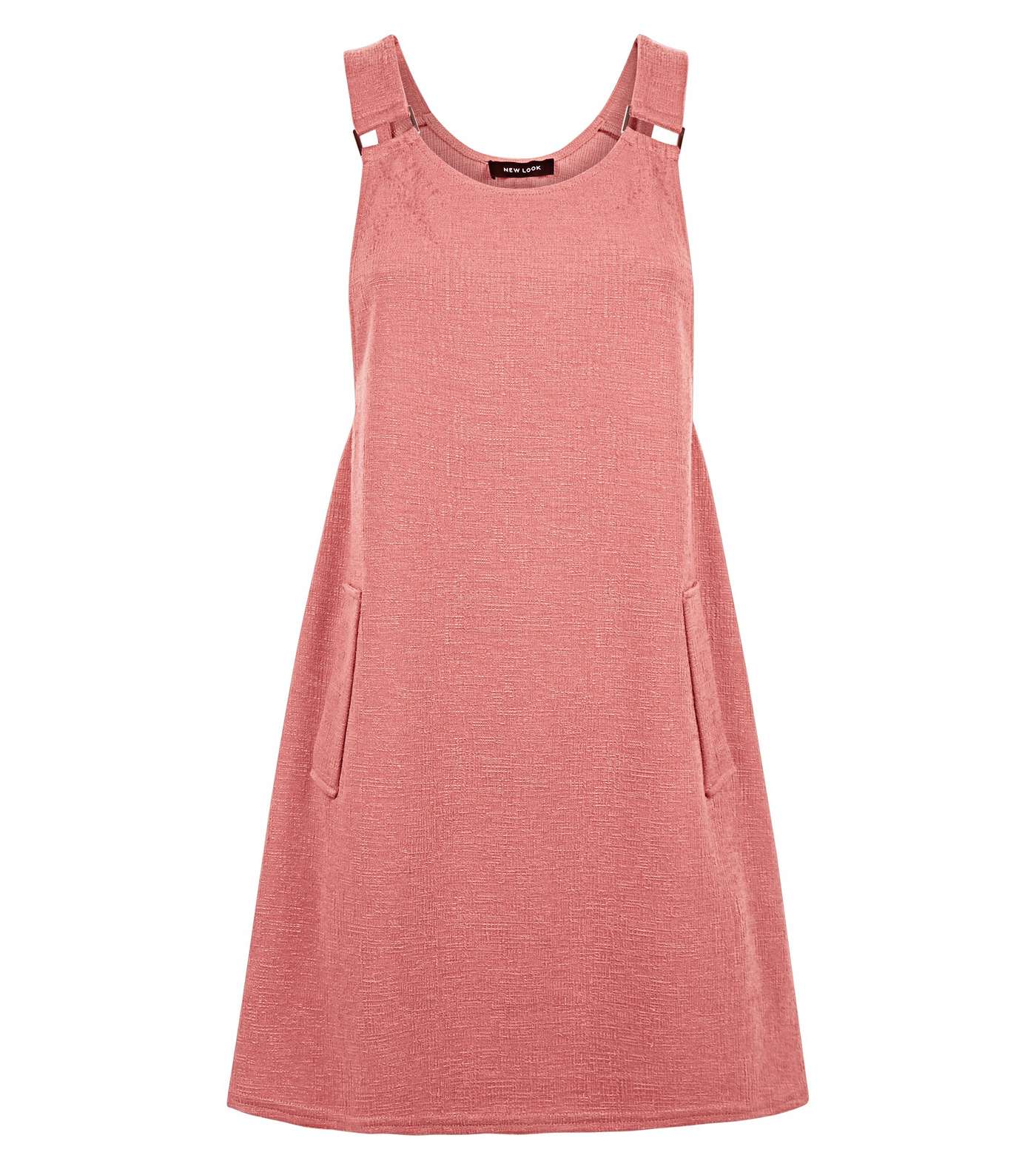 Coral Crosshatch Pinafore Dress Image 4