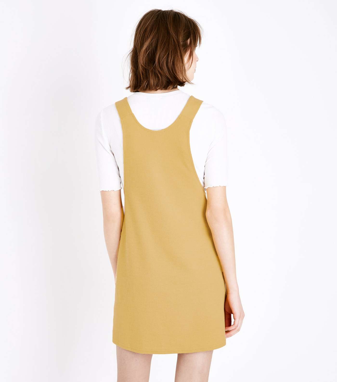 Mustard Crosshatch Pinafore Dress Image 3