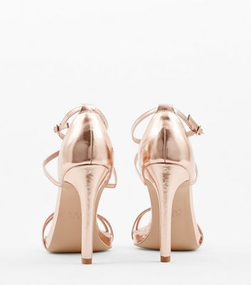 Rose gold t bar heels deals