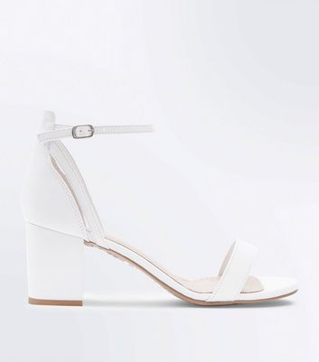 low white block heels