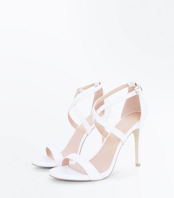 new look white strappy heels