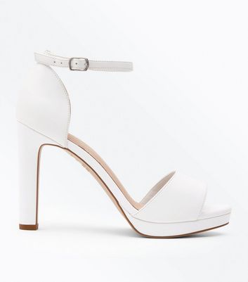 white block heel sandals new look