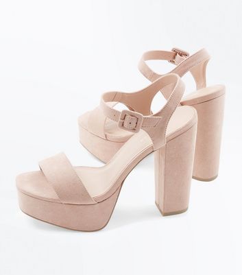 new look nude block heels