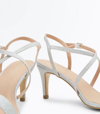 silver sandals low heel