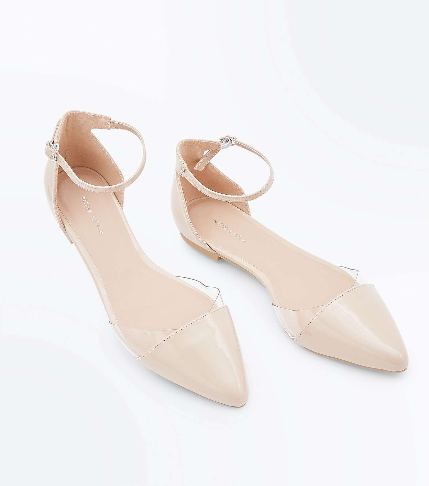 Pink Patent Clear Panel Pointed Pumps Image 3