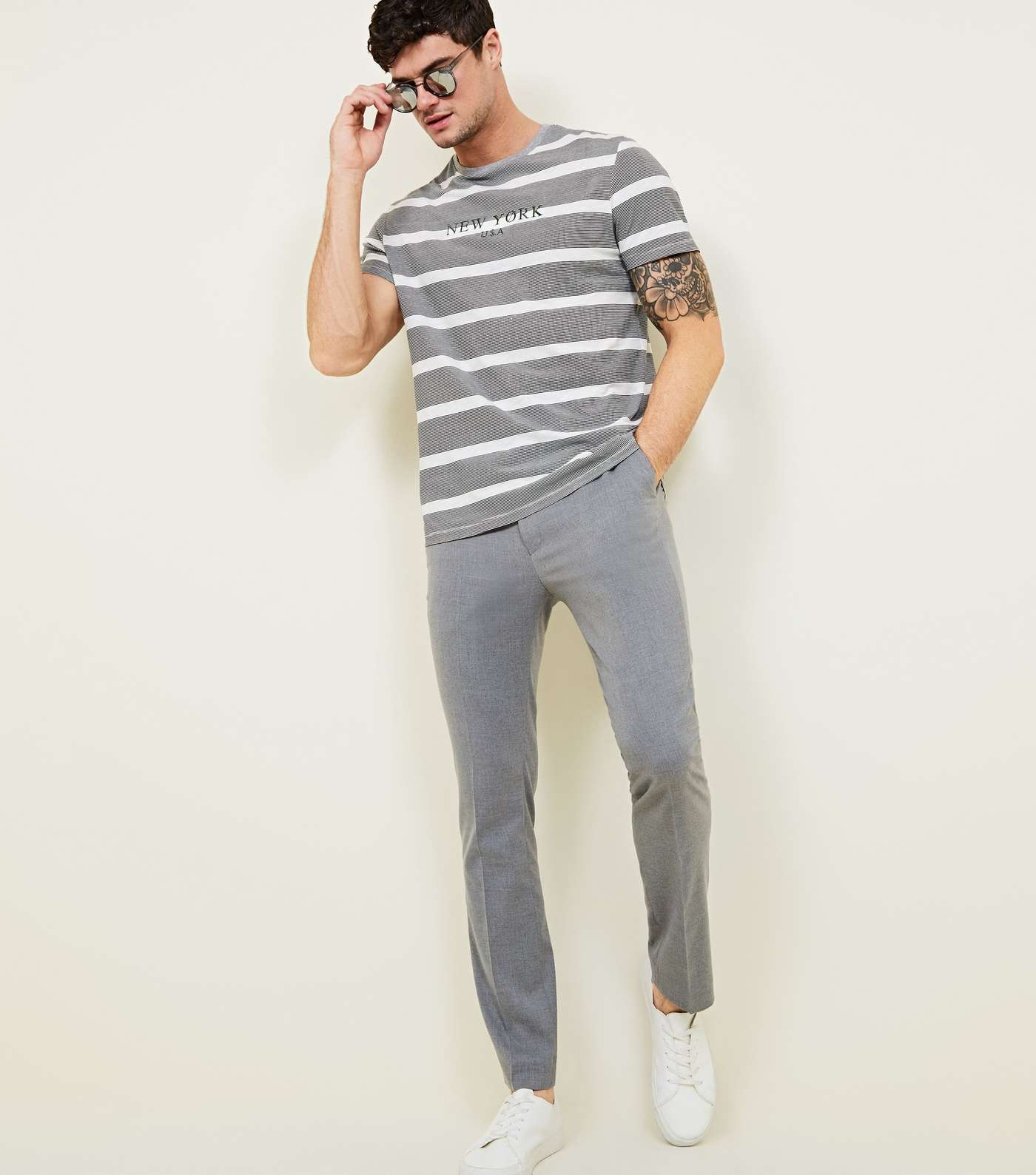 Grey Skinny Trousers Image 7