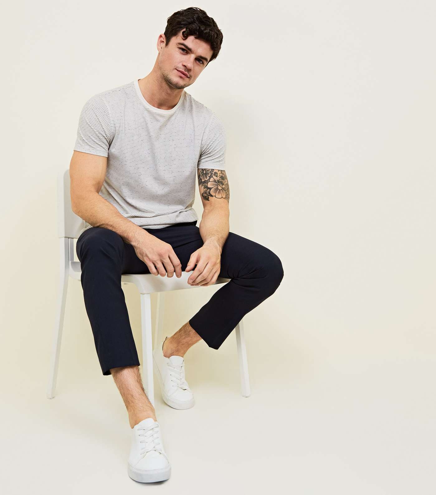 Navy Skinny Trousers Image 6
