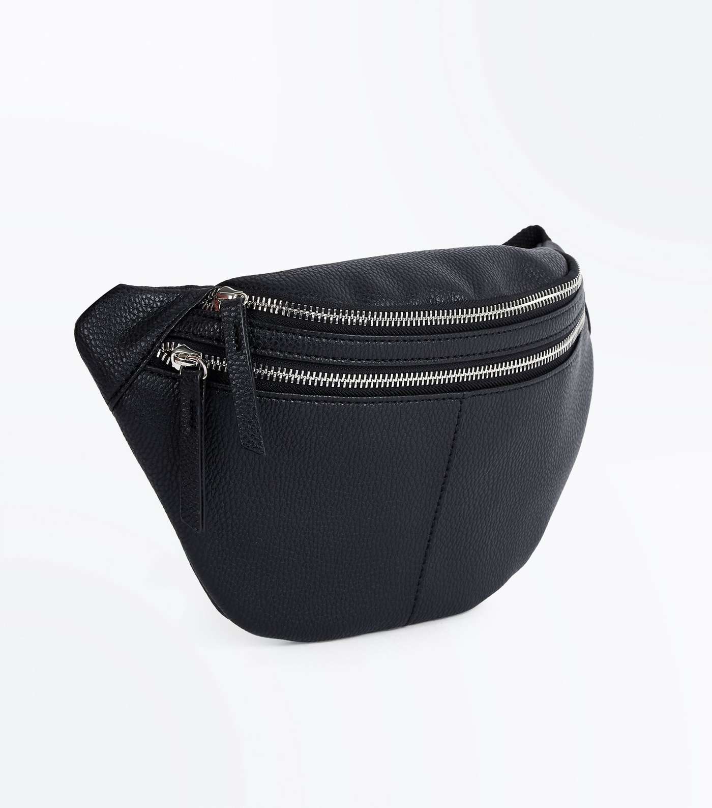Black Double Pocket Bum Bag Image 4
