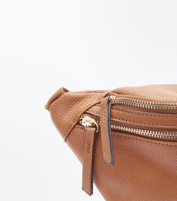 Tan Double Pocket Bum Bag New Look