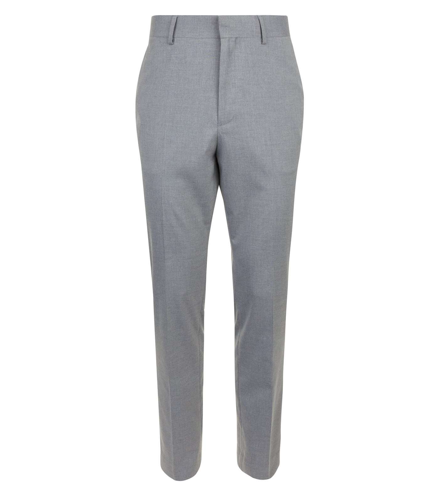 Dark Grey Slim Fit Trousers Image 5