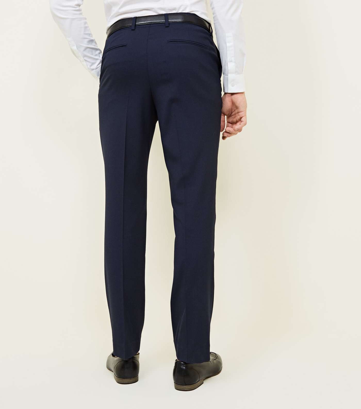 Navy Slim Fit Trousers Image 3