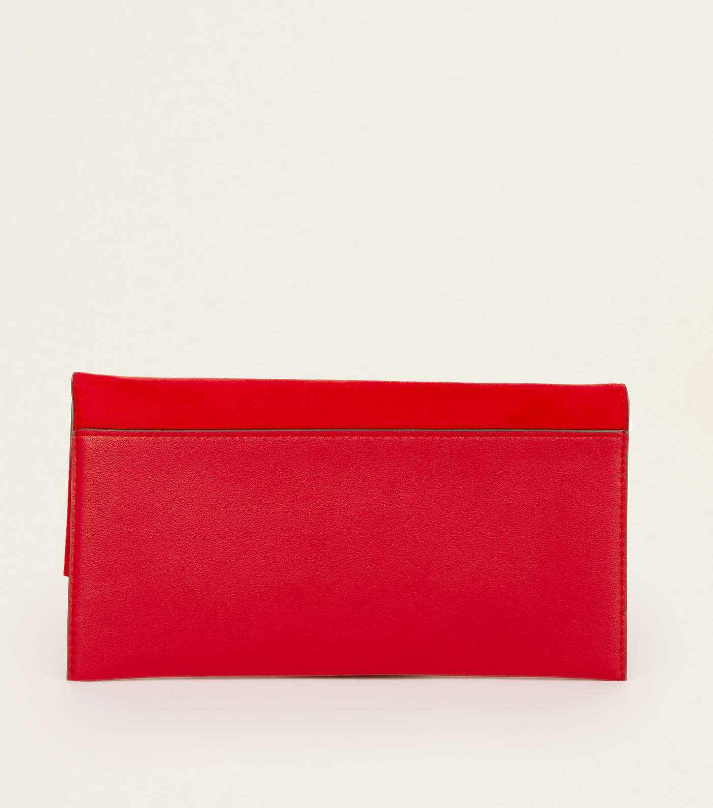 Red Suedette Panel Clutch Bag  Image 4