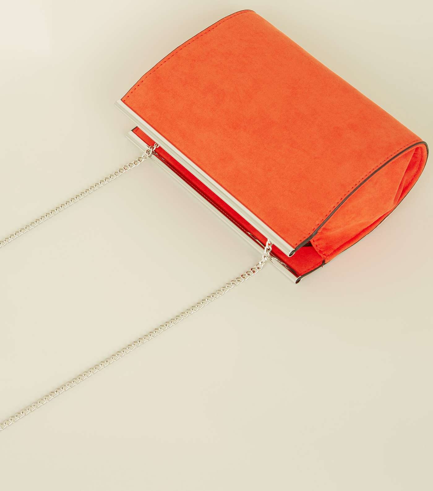 Bright Orange Suedette Bar Top Shoulder Bag Image 4