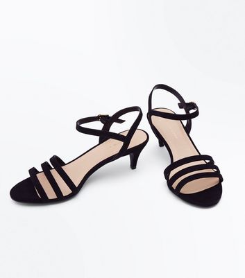 strappy kitten heels black