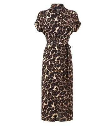 new look animal print shirt dress