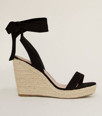 wide fit black wedges