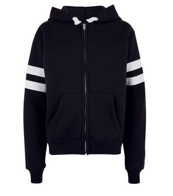 girls black zip up hoodie