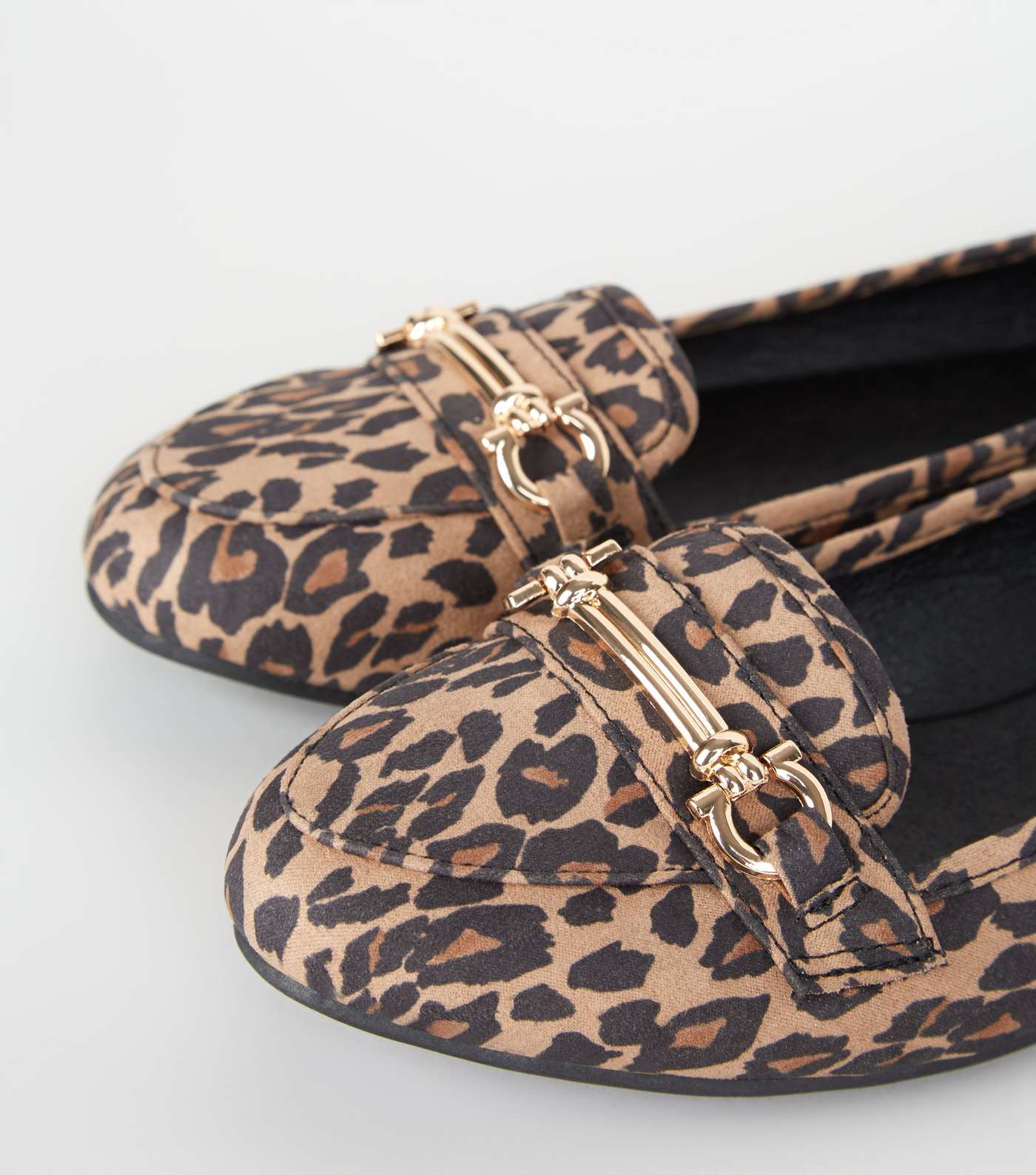 Stone Leopard Print Bar Front Loafers Image 4