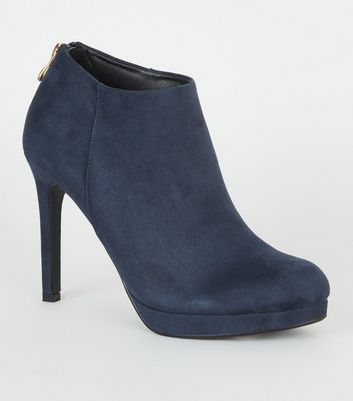 Blue Suedette Platform Shoe Boots | New Look