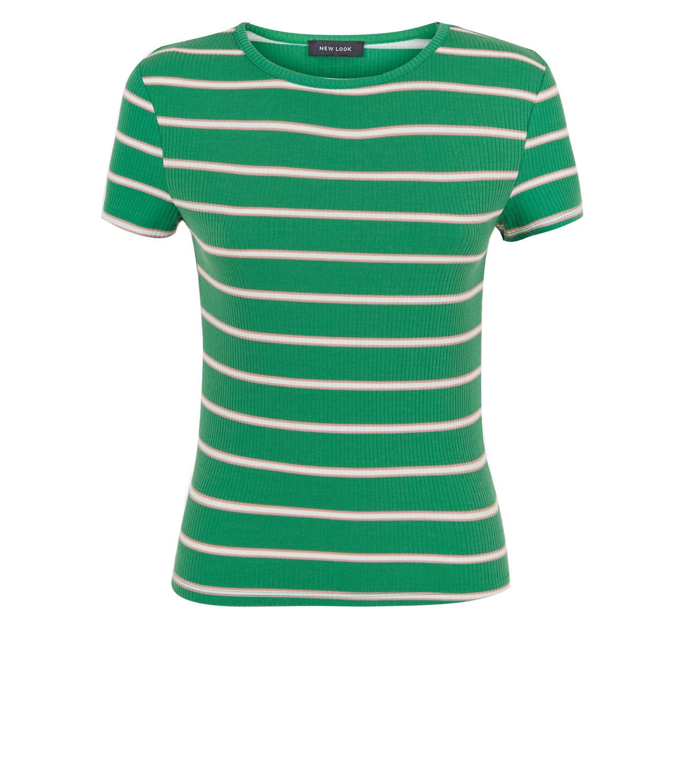 Green Stripe Ribbed T-Shirt Image 4