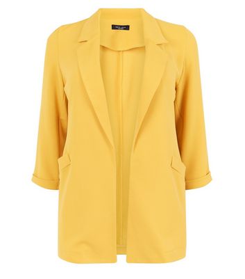 Curves Mustard Longline Blazer New Look