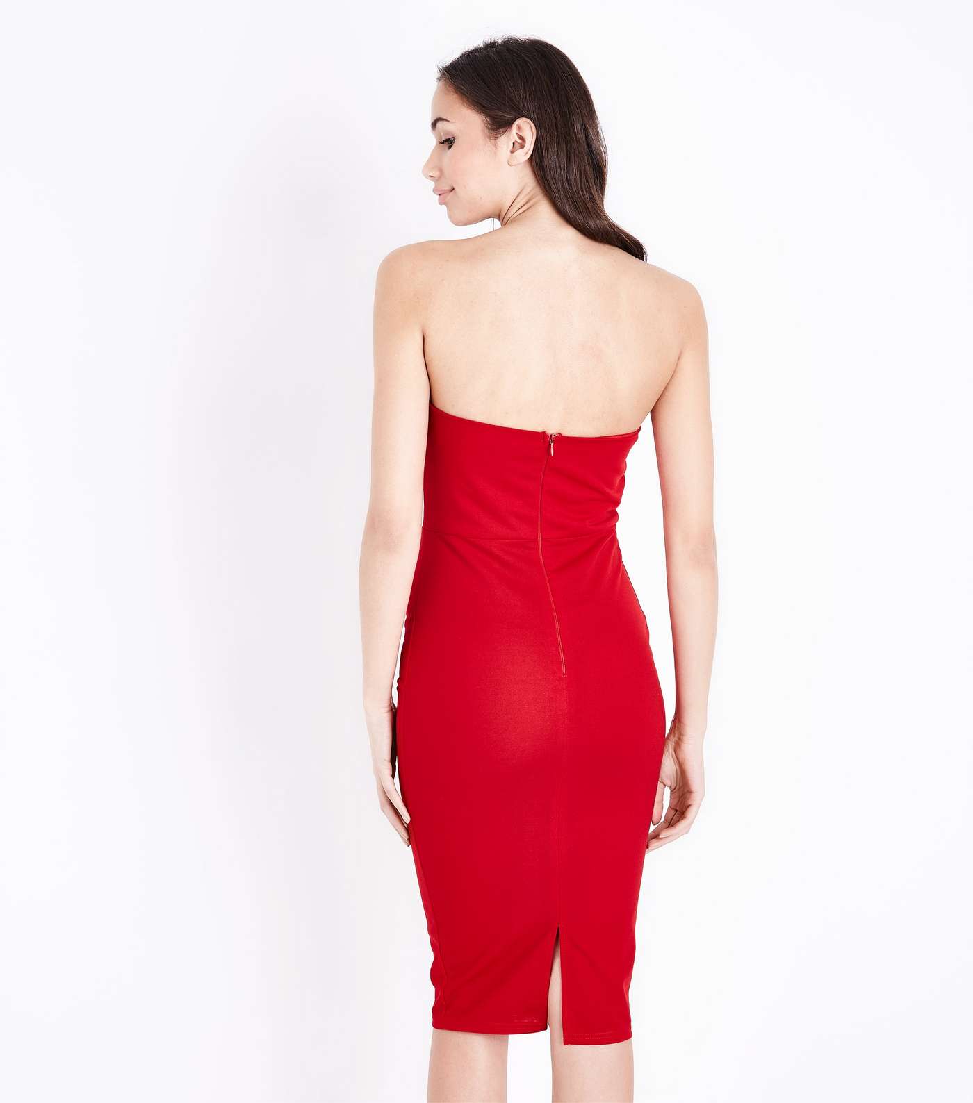 AX Paris Red Asymmetric Notch Neck Dress  Image 3
