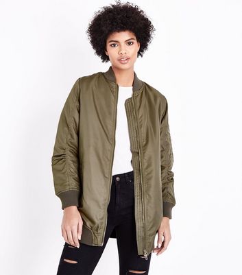 satin longline jacket